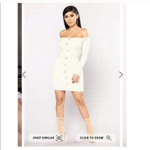 NWT XS oatmeal dress fashion nova